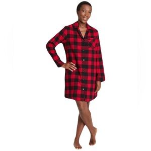 Wondershop women’s red checkered flannel long sleep, pajama shirt size large